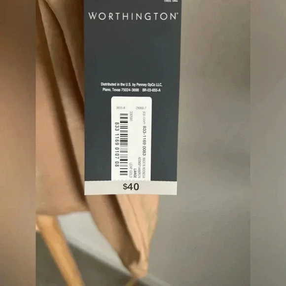 Worthington V-Neck Cap Sleeve Blouse, Women's Size Large Beige NEW MSRP $40 - Picture 4 of 6